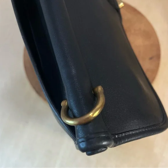 Vintage Coach Court Top Handle Bag 5285 Black USA Turnlock Full Grain Leather - Picture 6 of 16